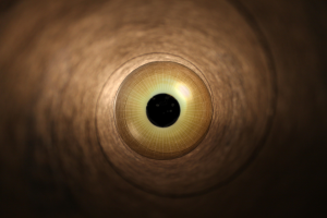 Image of a tunnel with an eyeball in the center