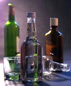 Stroke - Image of mostly empty alcohol bottles