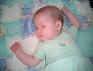 Picture of baby sleeping peacefully, free of Colic