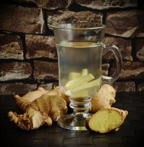 Image of ginger tea and fresh ginger